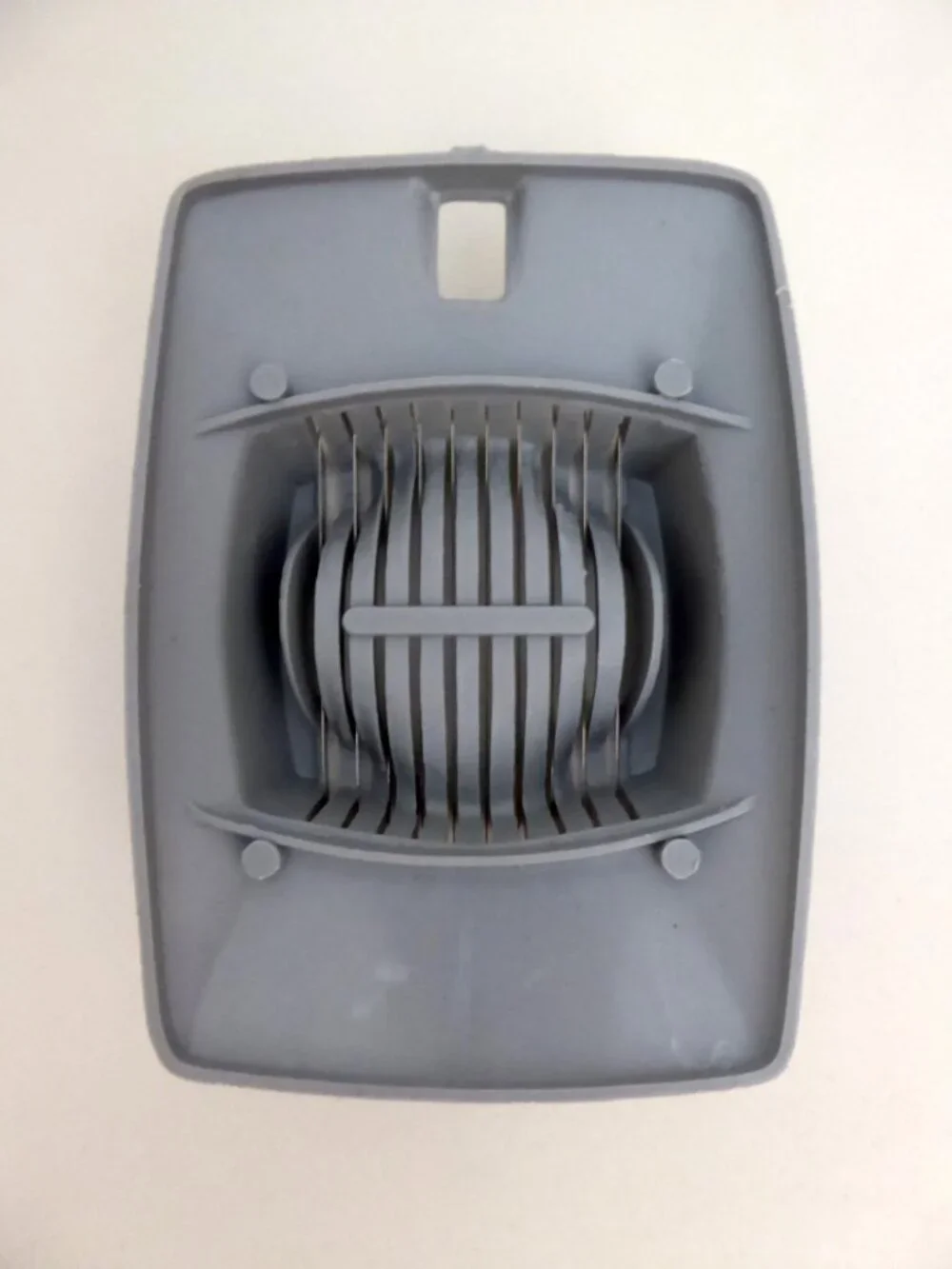 VINTAGE HARD BOILED EGG SLICER GRAY PLASTIC METAL WIRE